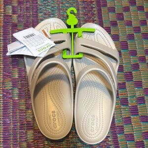 Crocs Kadee ll Beige Slide Sandals